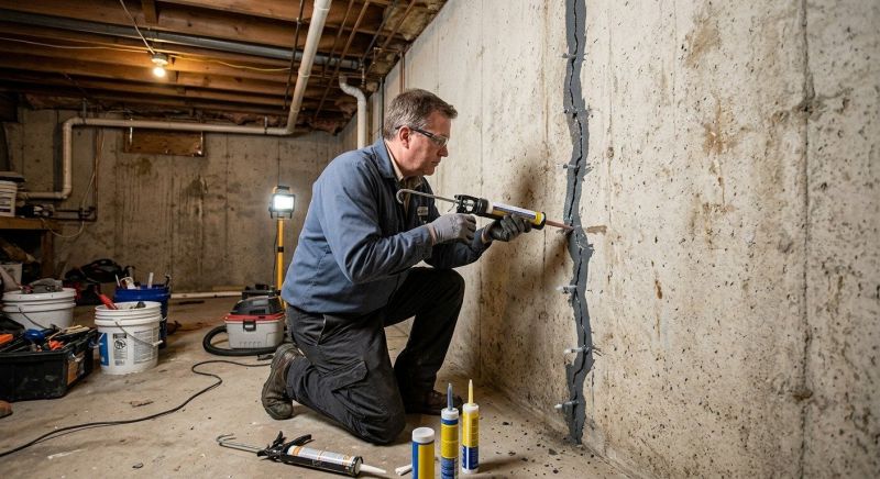 Basement Crack Repair in Shelton, CT