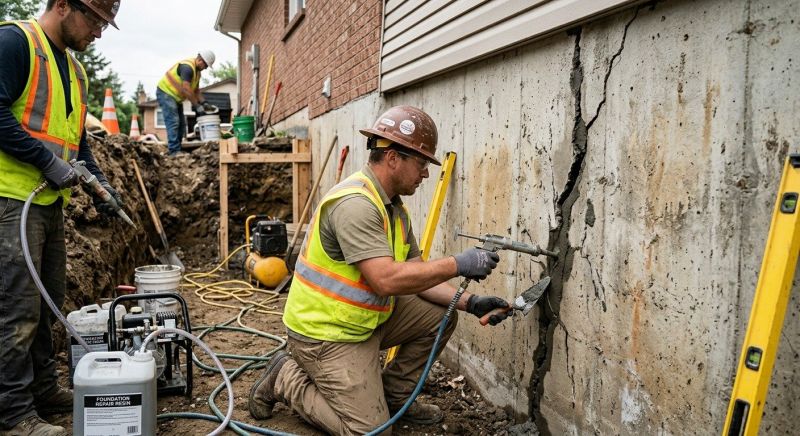 Cracked Foundation Repair in Milford, CT