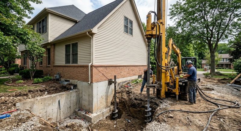 Helical Piers Installation in Shelton, CT