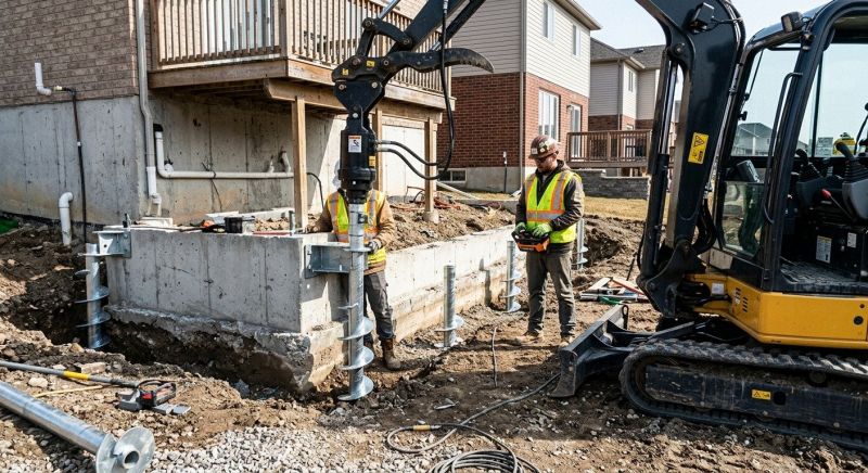 Helical Pile Installation in Shelton, CT