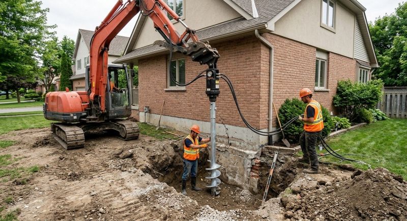 Helical Pile Installation in Shelton, CT