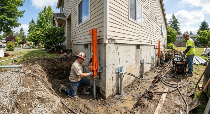 Sinking Foundation Repair in Newtown, CT