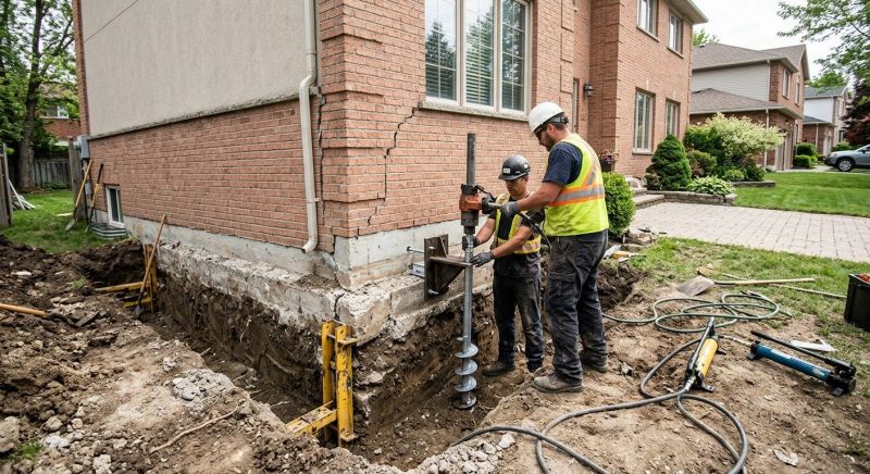 Sinking Foundation Repair in Sandy Hook, CT